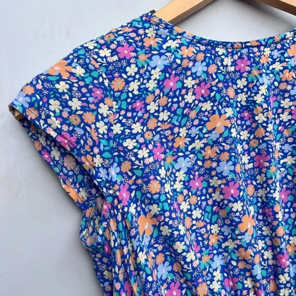OshKosh Floral Blue 10 -12  L Girls Dress